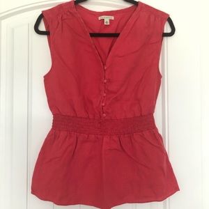 Sleeveless Linen Peplum Top